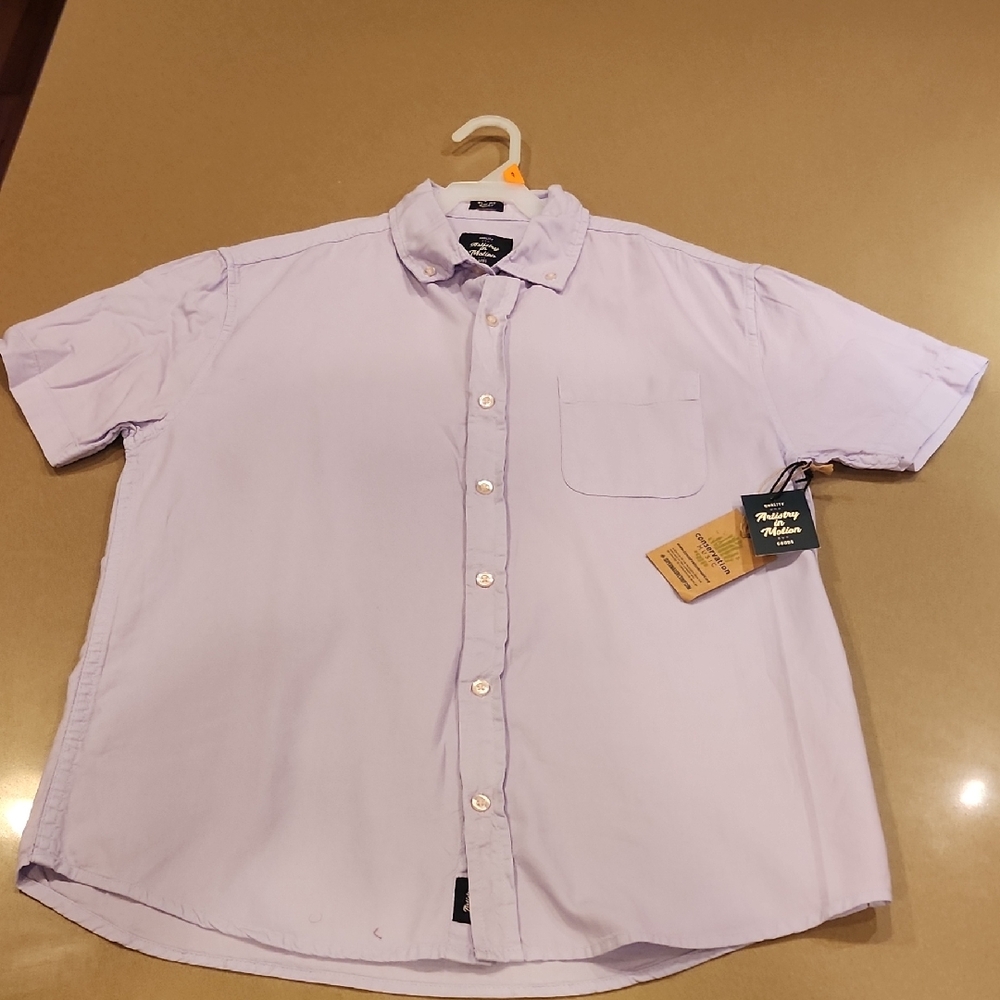 Men's Lavender Short Sleeve Button Down Shirt